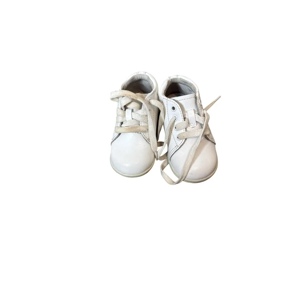 Stride Rite SRT Elliot Shoes Toddler Boys Size 4.5 White Leather Walking Lace Up